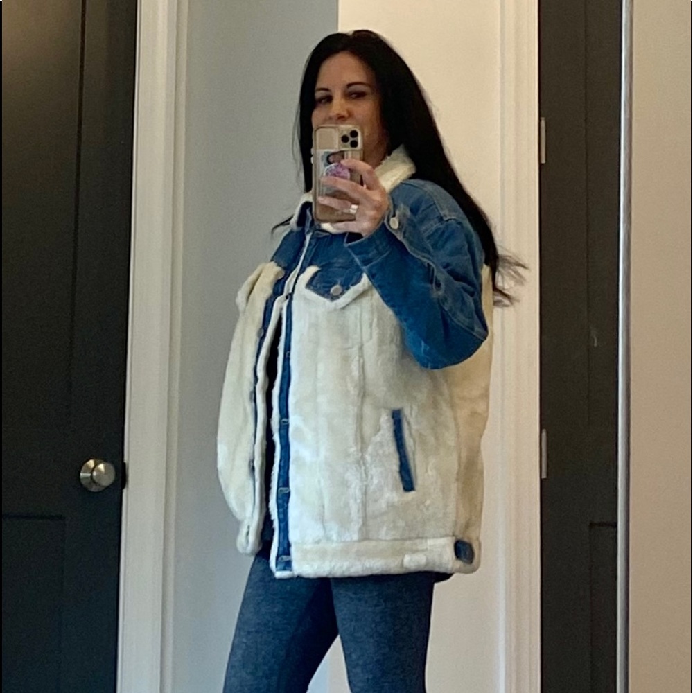 NWT Insane Gene denim and Sherpa jacket